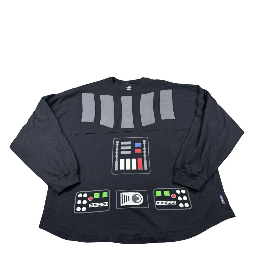 Disney Star Wars Spirit Jersey Black Darth Vader Long Sleeve Shirt Mens XL
